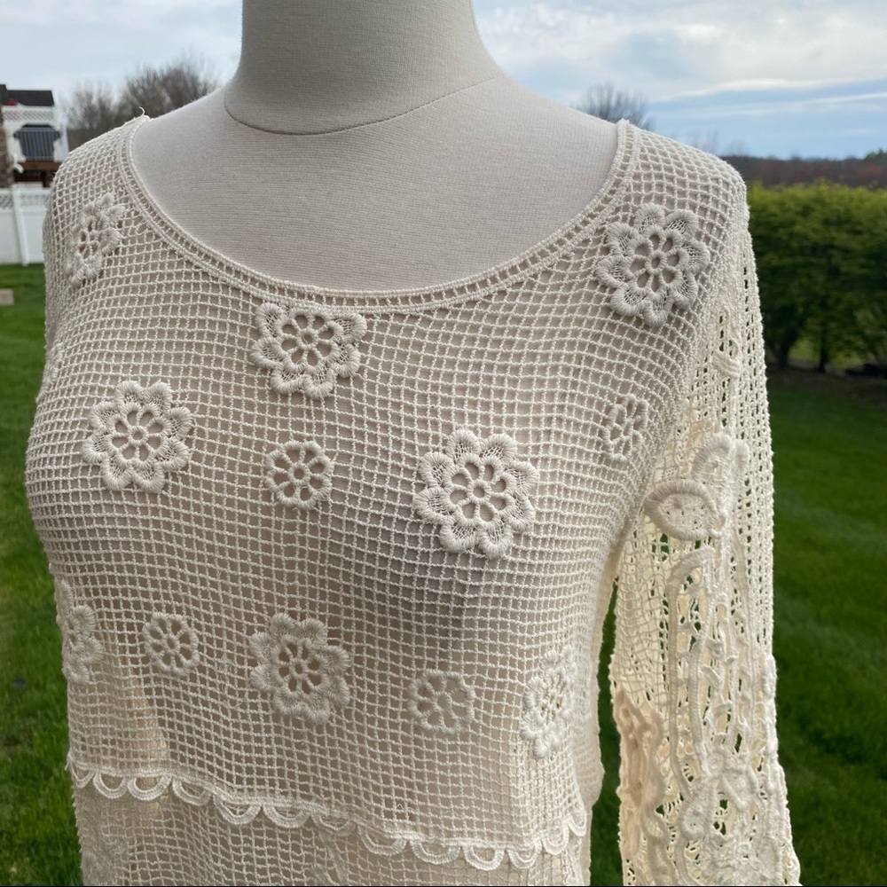 Phase One | Boho Crochet Overlay Top - Picture 6 of 14